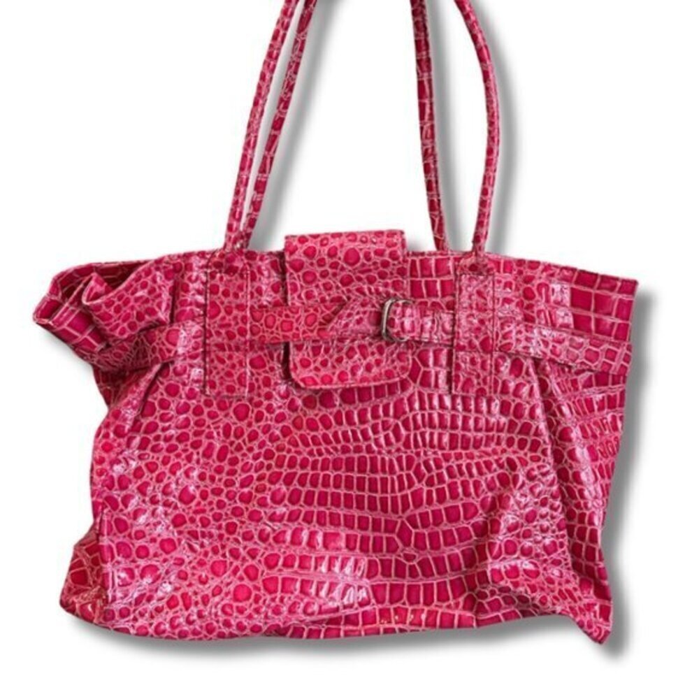 Elizabeth Arden Pink Crocodile Skin Large Tote Bag